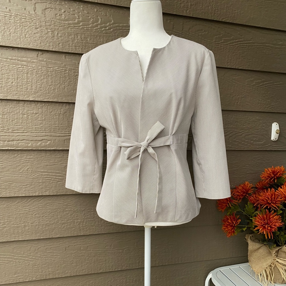 edward an designer women's striped blazer